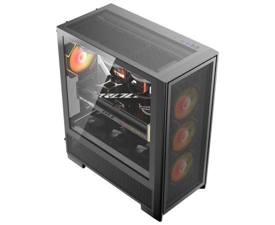 DarkFlash AIRNOVA computer case (black) + 3 fans Datoru korpusi