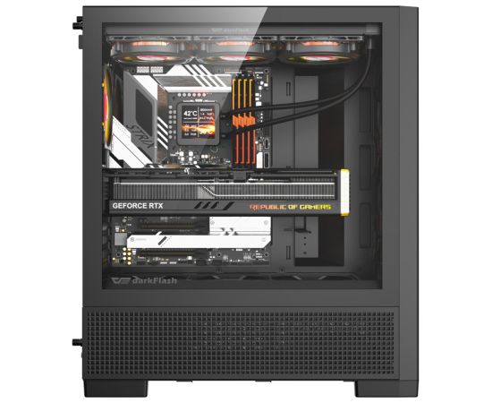DarkFlash AIRNOVA computer case (black) + 3 fans Datoru korpusi