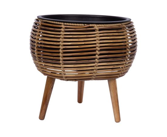 Planter WICKER 37x37xH35cm, light brown Новости, мебель, дом