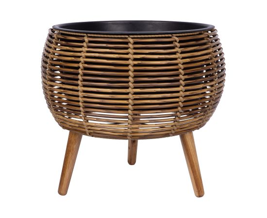 Planter WICKER 48x48xH43cm, light brown Новости, мебель, дом