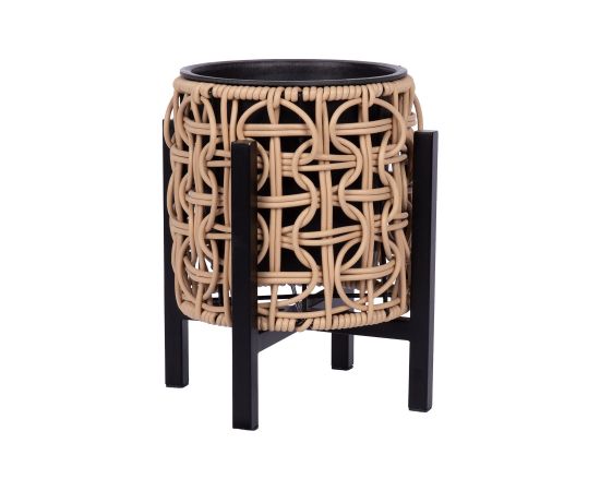 Planter WICKER with stand 20x20xH23cm, light brown Новости, мебель, дом