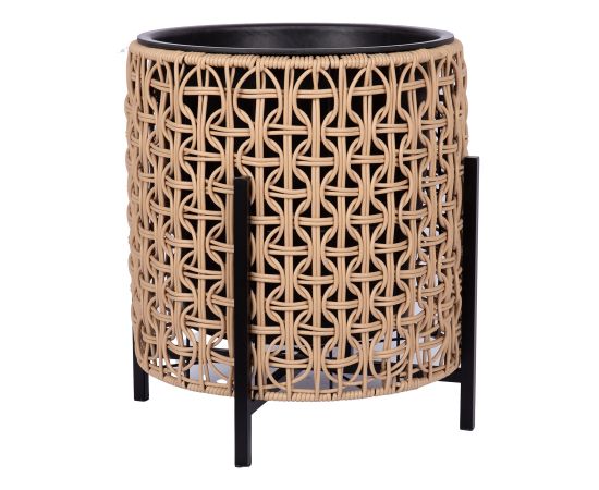 Planter WICKER with stand 39x39xH42cm, light brown Новости, мебель, дом