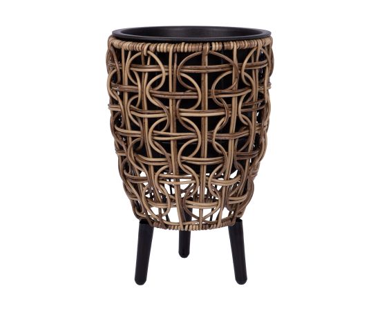 Planter WICKER 21x21xH32cm, brown Новости, мебель, дом