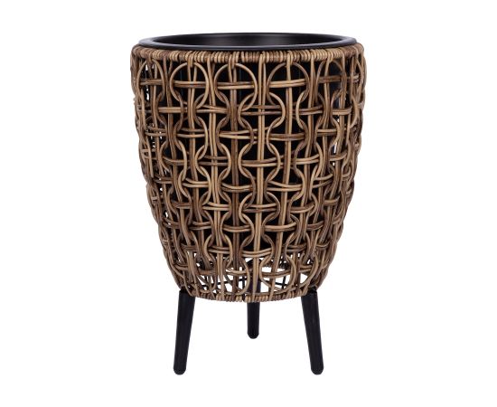 Planter WICKER 28x28xH42cm, brown Новости, мебель, дом