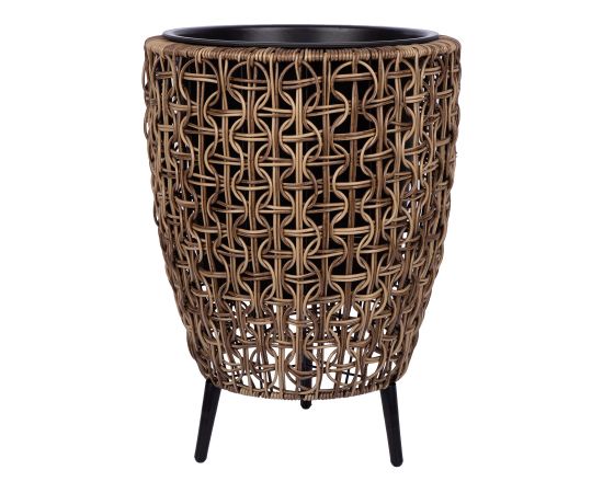 Planter WICKER 38x38xH54cm, brown Новости, мебель, дом