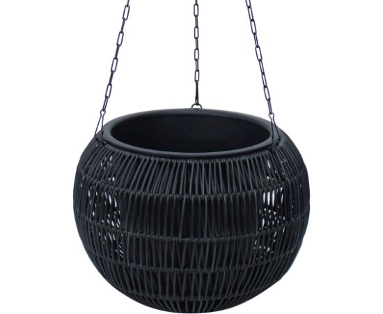 Подвесное кашпо WICKER D32xH22cm, черный Новости, мебель, дом