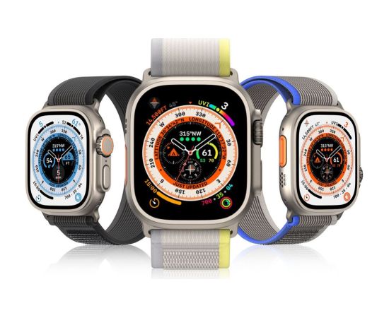 Dux Ducis   DUX DUCIS strap YJ nylon for Apple Watch 42 / 44 / 45 / 49 mm black gray Smart-Watch aksesuāri