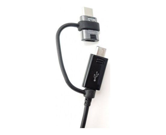 Samsung -  EP-DG950DBE Samsung Combo microUSB Data Cable with USB-C Reduction 1.4m  Black (Bulk) Дата USB-кабели