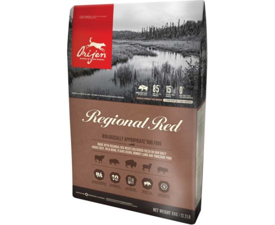 Orijen Regional Red 6 kg Adult Beef, Lamb, Pork Kaķu sausā barība