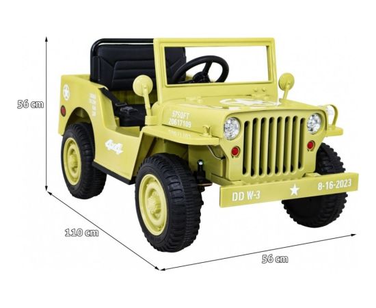 Ramiz Auto na akumulator Retro Wojskowy Beżowy Jaunumi, Bērnu preces