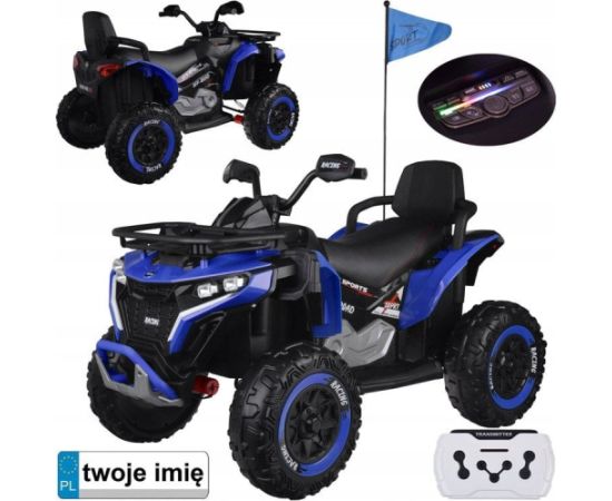 Jokomisiada Duży quad na akumulator dla dziecka 4x4 PA0328 Niebieski Jaunumi, Bērnu preces