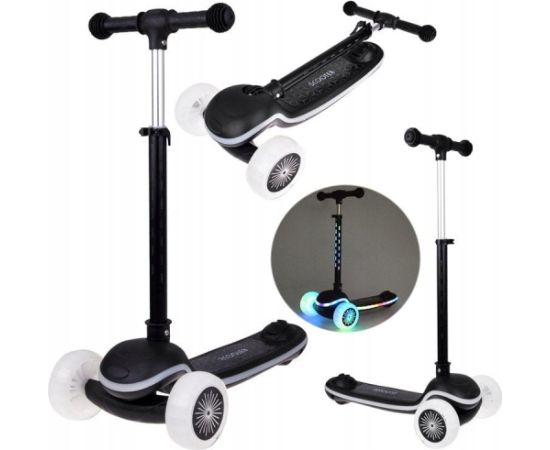 Jokomisiada Balansowa hulajnoga SCOOTER 3-kołowa KOLOROWE ŚWIATEŁKA i MUZYKA SP0812 Самокаты детские