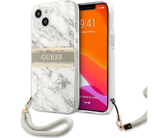 Guess GUHCP13SKMABGR Marble Strap Back Case Чехол для Apple iPhone 13 Mini Чехлы - альтернативные
