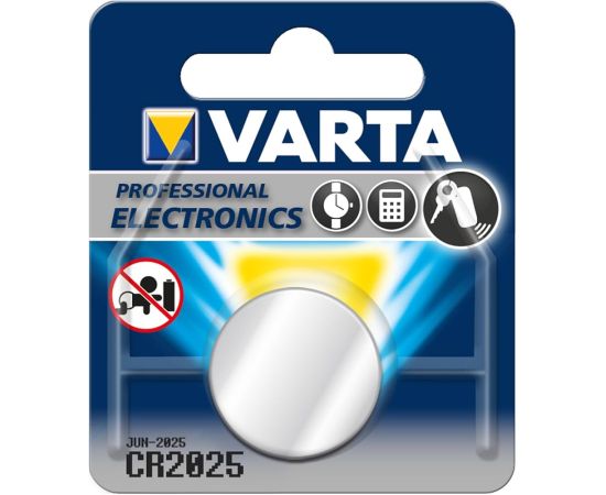 Varta CR2025 Professional Coin Cell Battery 3V 06025101401 Baterija Baterijas un akumulatori