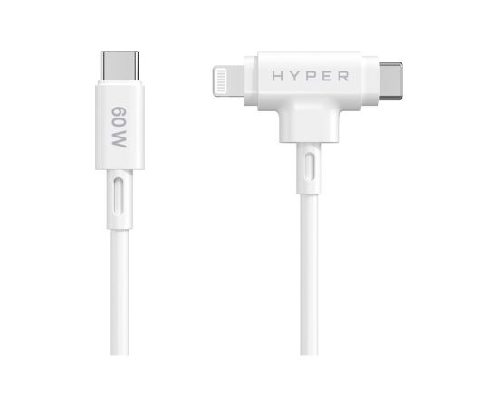 Hyper HyperJuice Silicone USB-C to USB-C and Lightning Hybrid 60W Cable Дата USB-кабели