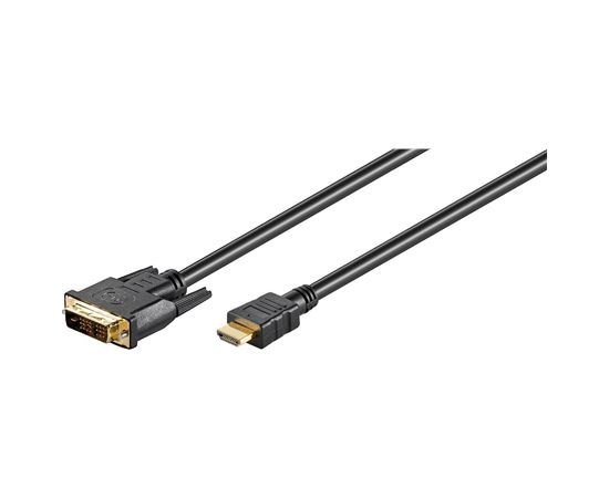 Goobay DVI-D/HDMI cable, gold-plated DVI-D male Single-Link (18+1 pin) HDMI male (type A) HDMI to DVI-D 1.5 m  Кабель HDMI
