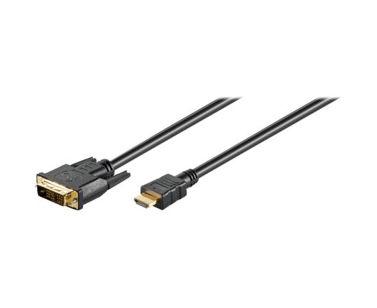 Goobay DVI-D/HDMI cable, gold-plated DVI-D male Single-Link (18+1 pin) HDMI male (type A) HDMI to DVI-D 1.5 m  Кабель HDMI