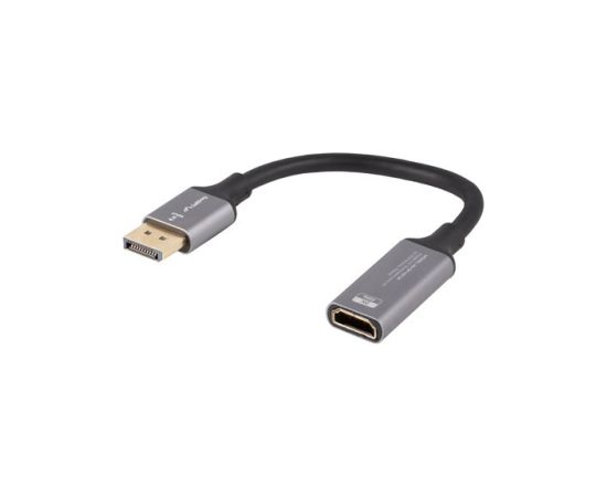 Lanberg Displayport (M) to HDMI (F) Adapter 8K on cable 20cm, Silver AD-DP-HD-04  Кабель HDMI