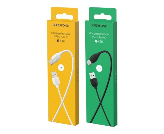 USB cable Borofone BX19 USB-A to USB-C 1.0m black Data USB kabeļi