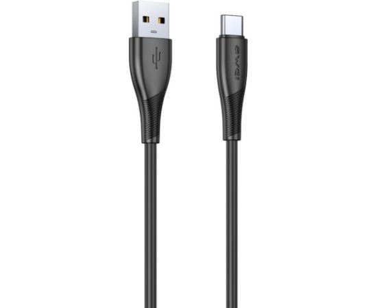 USB cable Awei CL-182T USB to USB-C 1.0m black Data USB kabeļi
