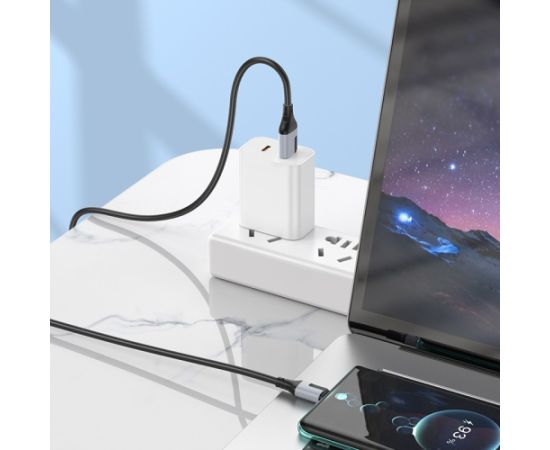 USB cable Borofone BX101 USB-A to USB-C 1.0m black Data USB kabeļi