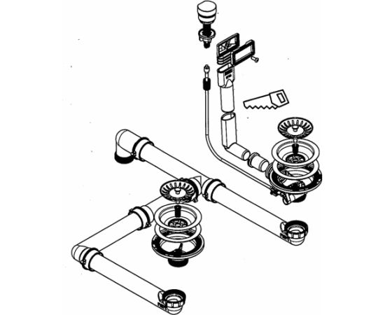 Franke Set WK 2B TCK automātisks notekas un pārplūdes komplekts Jaunumi Sadz. tehnika