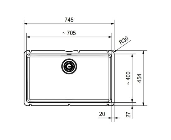Franke Kubus KXK 110-71 3 1/2" Iebūvējama Balta Keramikas Virtuves Izlietne Virtuves izlietnes