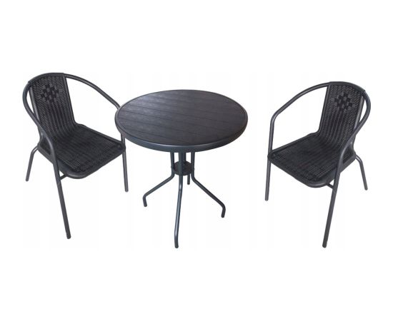Modernhome ZESTAW MEBLI OGRODOWYCH STOLIK KRZESŁA KOMPLET MEBLI TARAS Z TECHNORATANU Dārza mēbeļu komplekti