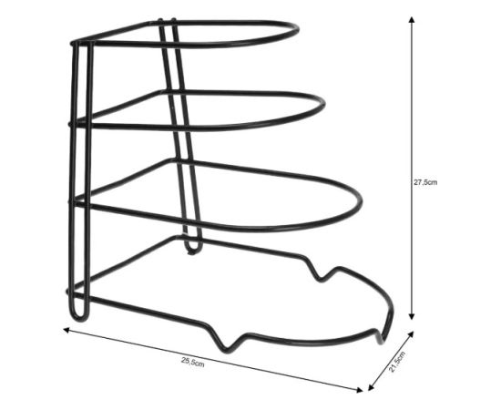 Organizators, 25,5 × 21,5 × 27,5 cm, 4 līmeņu pannas turētājs, Kinghoff tērauds, KH 1582 Citi trauki