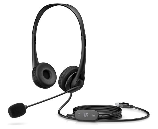 HP Stereo USB Headset G2 Wired Head-band Office/Call center Black Austiņas