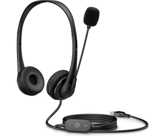 HP Stereo USB Headset G2 Wired Head-band Office/Call center Black Austiņas