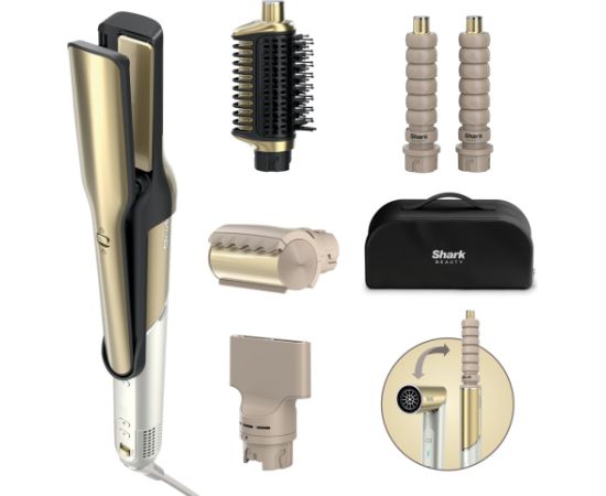 Shark HD6051SEU hair styling tool Multistyler Airflow Gold 1500 W 2.44 m Matu fēni