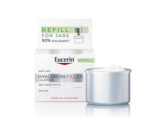 Eucerin Hyaluron-Filler+3x Effect Day Care Refill SPF 15 - Náhradní náplň pro krém pro zralou pleť 50ml Smaržas - NESAKĀRTOTS