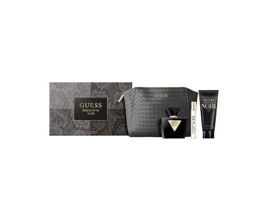 Guess Seductive Noir Gift set EDT 75 ml, body lotion 100 ml, miniature EDT 15 ml and cosmetic bag 75ml Dāvanu komplekti