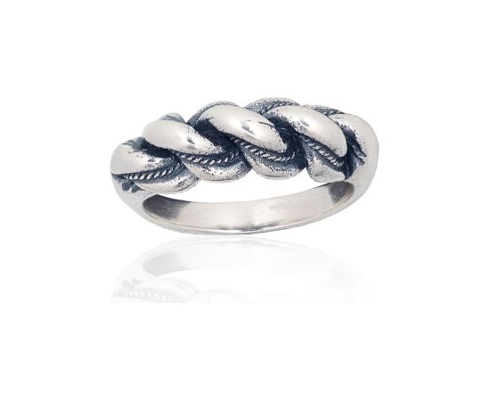 Sudraba gredzens #2101991(POx-Bk), Sudrabs 925°, oksids (pārklājums), Izmērs: 21, 6.9 gr. Sieviešu