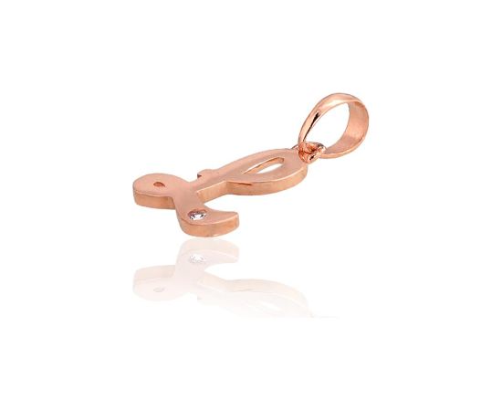 Zelta kulons #1300919(Au-R)_CZ, Sarkanais Zelts 585°, Cirkoni, 0.37 gr. Burti