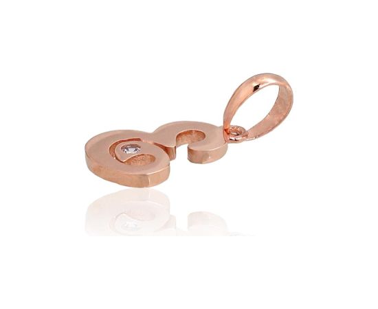 Zelta kulons #1300912(Au-R)_CZ, Sarkanais Zelts 585°, Cirkoni, 0.41 gr. Burti