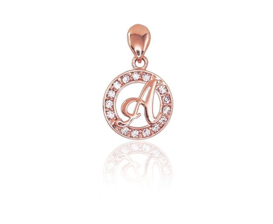 Zelta kulons #1300122(Au-R)_CZ, Sarkanais Zelts 585°, Cirkoni, 0.93 gr. Burti