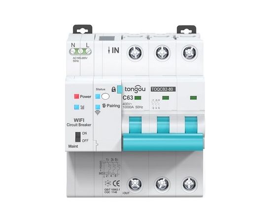 TUYA Smart circuit breaker 3-Pole, Wi-Fi, 63A Viedie slēdži