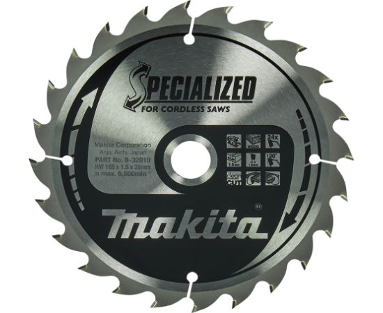 Griešanas disks kokam Makita B-32910; 165 mm Zāģripas