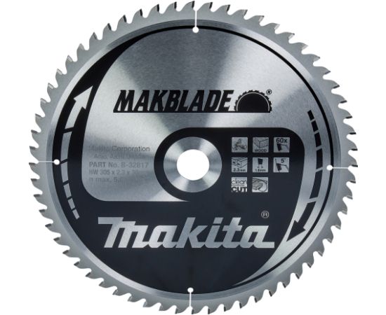 Griešanas disks kokam Makita B-32817; 305 mm Zāģripas