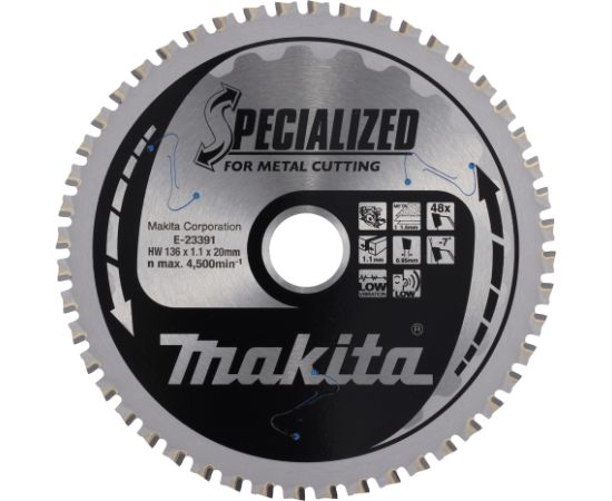 Griešanas disks metālam Makita E-23391; 136 mm Zāģripas