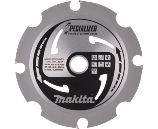 Griešanas disks Makita B-33685; 165 mm Zāģripas