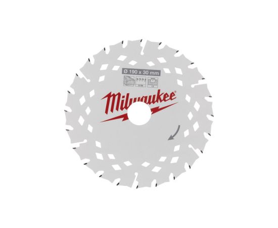 Griešanas disks kokam Milwaukee 4932498976; 190x30 mm; Z24 Zāģripas