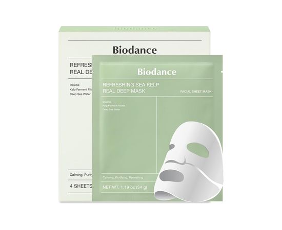 Biodance Refreshing Sea Kelp Real Deep Mask - Zklidňující pleťová maska ( 4 ks ) Smaržas - NESAKĀRTOTS