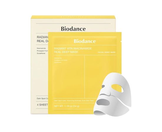 Biodance Radiant Vita Niacinamide Real Deep Mask - Pleťová maska ( 4 ks ) Smaržas - NESAKĀRTOTS