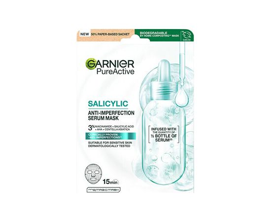 Garnier Salicylic Serum Mask - Maska proti nedokonalostem pleti 1.0ks Духи и косметика