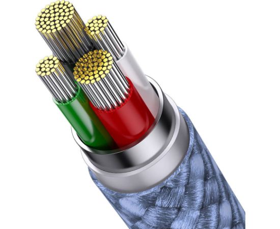 3in1 USB cable Baseus StarSpeed Series, USB-C + Micro + Lightning 3,5A, 1.2m (Blue) Data USB kabeļi