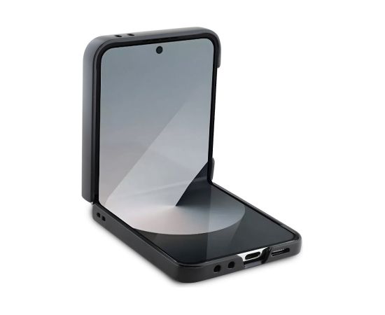 Guess PU 4G Metal Logo Case Aizsargapvalks priekš Samsung Galaxy Z Flip 6/7 FE / rozā Neoriģinālie Maciņi