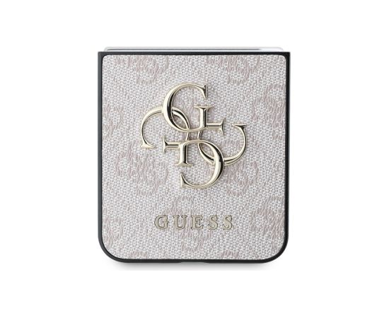 Guess PU 4G Metal Logo Case Aizsargapvalks priekš Samsung Galaxy Z Flip 6/7 FE / rozā Neoriģinālie Maciņi